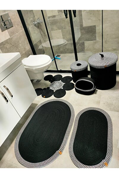 ADES HOME DESİGN Jüt,banyo Takımı,Banyo Paspası, Paspas Takımı,Makyaj Sepeti,...