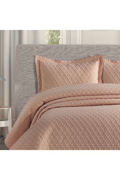 Solinas Collection Laura Salmon Double Padded Bedspread - Fiber