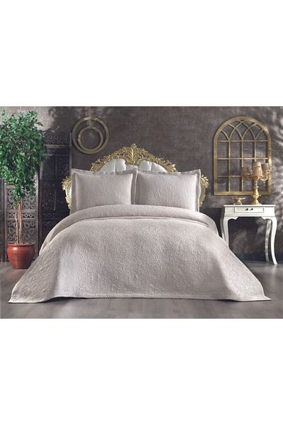Solinas Collection Soldi Fiori Cappuccino Double Bedspread
