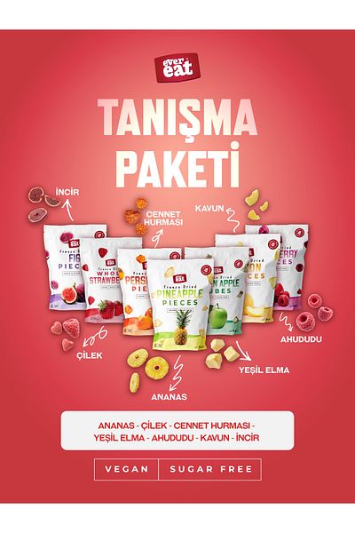 EverEat Meet Pack , 7 Kinds of Dried Fruit Chips, Freeze Dried Fruit