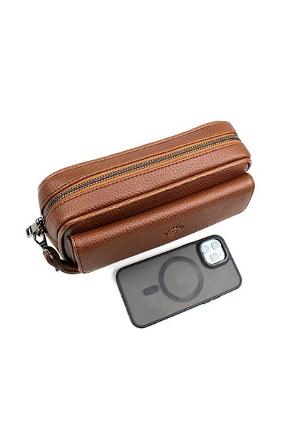 deri,se club Men's Tan Color Hand and Bracelet Belted Portfolio Bag Handbag
