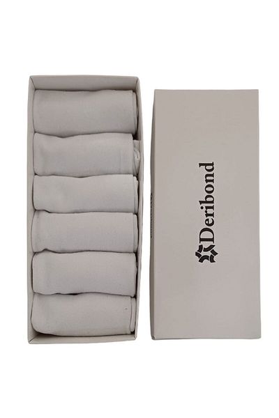 Deribond Women's Socks White 6 Pieces Cotton Sneaker Invisible Socks