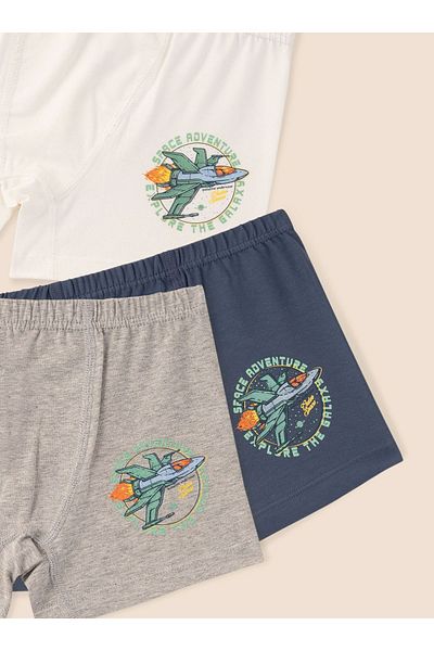 natuline Boy's Organic Cotton Lycra Boxer 6-Piece Space 3509-6