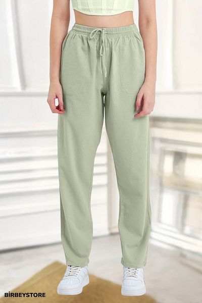 BİRBEYSTORE Linen Pants Comfortable Fit Unisex M-6Xl between Sizes Armband