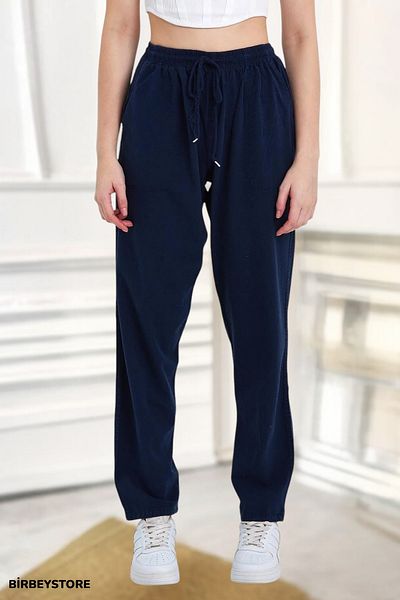 BİRBEYSTORE Linen Pants Comfortable Fit Unisex M-6Xl between Sizes Armband