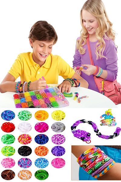 Bundera Rubber Bracelet Making Kit 12 Compartments Hand Eye Skill Set Educational Toy