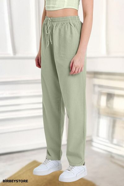 BİRBEYSTORE Linen Pants Comfortable Fit Unisex M-6Xl between Sizes Armband