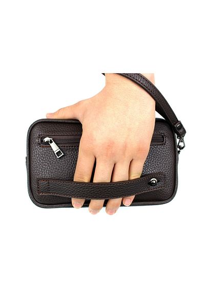deri,se club Men's Brown Hand and Bracelet Belted Portfolio Bag Handbag