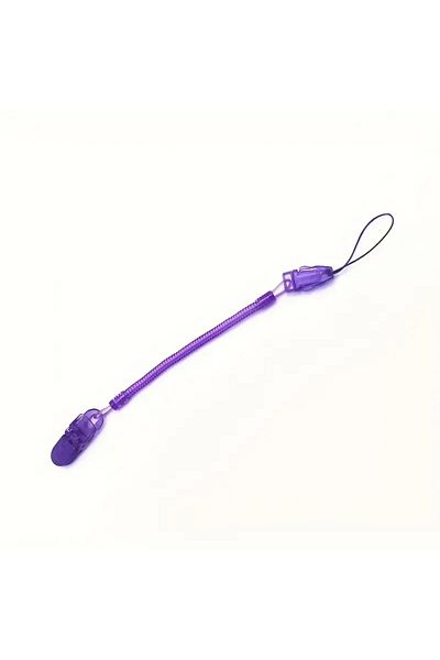 The Cloudish Shop Purple Pacifier Strap and Holder Clip Spring Mechanism