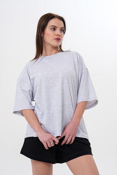 JANSO GROUP - Women's Light Gray Short Sleeve Tshirt Single Jersey Fabric