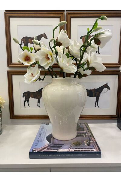 Dekordan House مزهرية سيراميك بيضاء