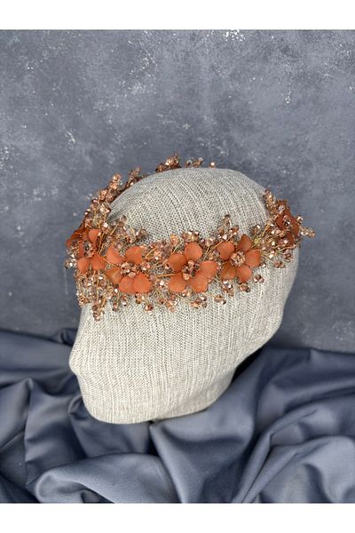 Hayalperest boncuk Beaded Crystal Crown for Brides – Nileda Henna Hair Accessory Rose