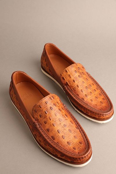 Gondol Men's Genuine Leather Classic Loafer Brown 42 Ttx.20129