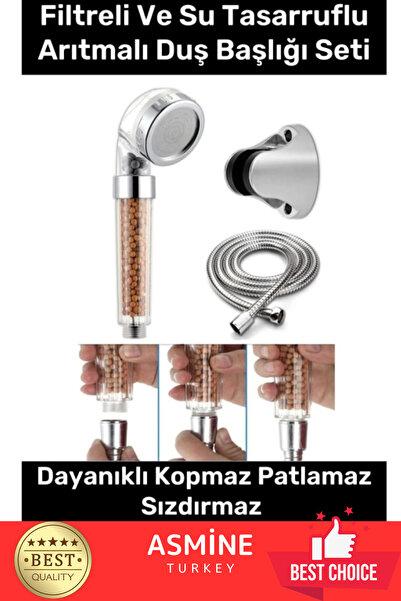 Genel Markalar Paslanmaz Filtreli Su Tasarruflu Arıtmalı Duş Başlığı Doğal Ta...