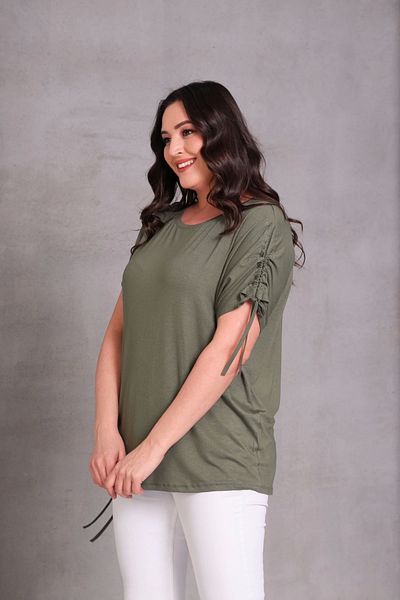 aytemas Sleeve Skirt Drawstring Blouse