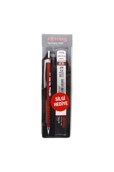Rotring Retro Versatil Tip Pen Tip-Erasers 3 Pcs School Kit 0.5 Red