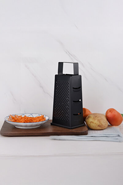ChefMate Rocco Lux Black Metal Grater Professional 4 Compartment Grater