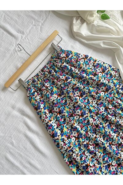 Nefs Fustă din viscoză florala colorata