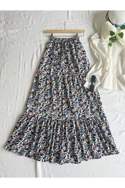 Nefs Fustă din viscoză florala colorata