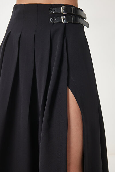 Lovelyİstanbul Ткана спідниця кльош з поясом BLACK LNS0025