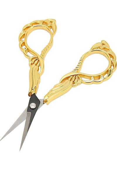 OZN AKSESUAR Gold Color Promise Engagement Scissors - Ribbon Opening, Special Day Merasim Embroidered