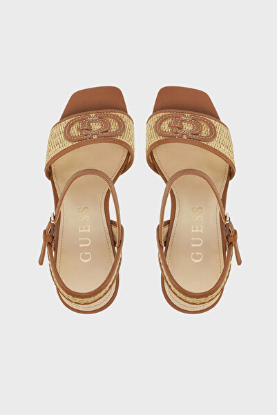 Guess Ganika Logolu Deri Karışımlı Kalın Topuklu Ayakkabı FLJGNKFAB03 AYAKKABI FLJGNK FAB03 NA