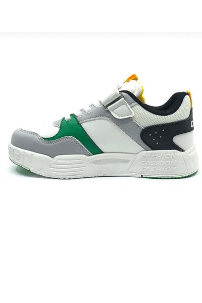 Cool Kids Unisex Λευκό Πράσινο Velcro Ορθοπεδικά Αθλητικά Παπούτσια Καθημερινή Άνετη Σόλα 31-36