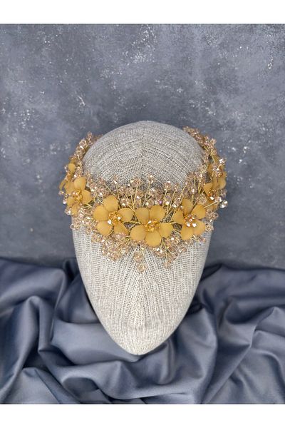 Hayalperest boncuk Nileda Crystal Beaded Bridal Henna Crown Hair Accessory