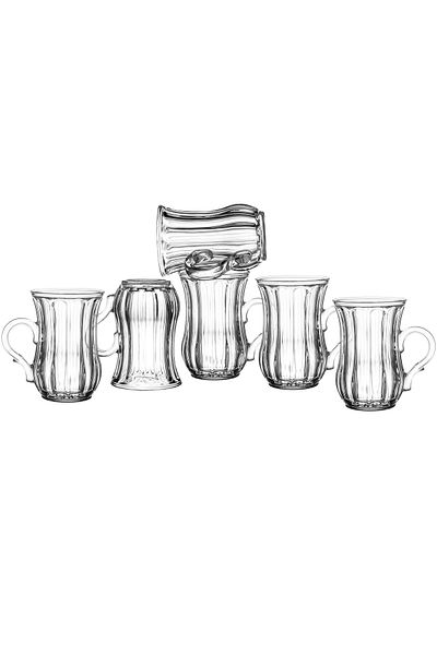 Dania Turkish tea cup set, 6 pieces, made of clear and pure glass