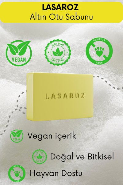 lasaroz Golden Herb Soap Anti-Aging, Regenerating, Anti-Blemish, Natural Solid Soap 100 Gr