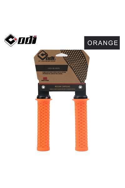 ODI VS-21 Orange ODI VS-21 MTB Handlebar Grips Silicone Lock-On Bicycle Cover Updated Waffle Pattern Ant