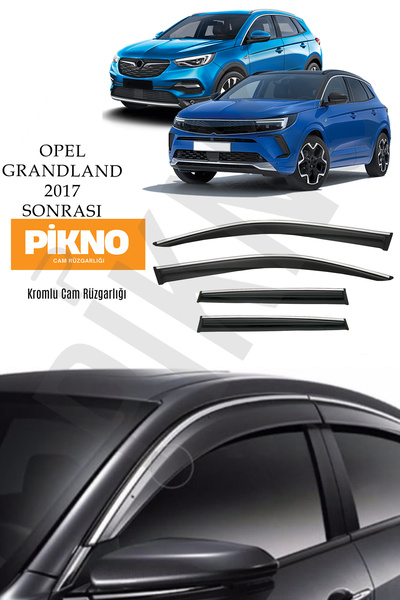 pikno Opel Grandland X 2017 ve Sonrası Kromlu Cam Rüzgarlığı 4'lü Set A+ Plus