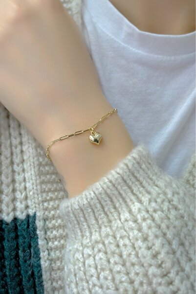 aytekgold 14 Ayar Ataş Kalp Bileklik