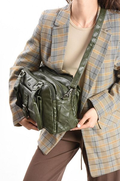 571 Collections Çanta Faux Leather Shoulder Bag Green (Model: 571-13-13K)