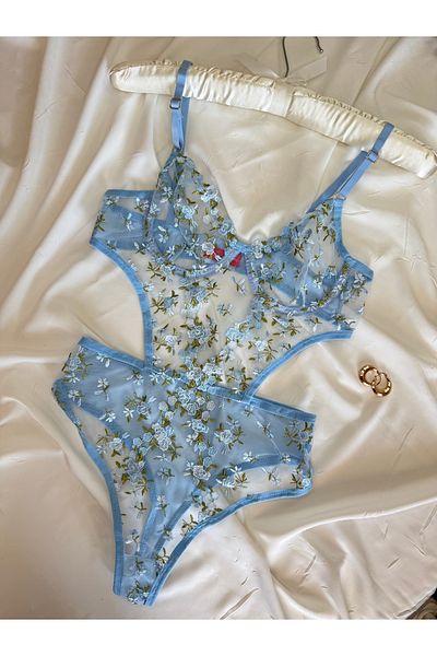 ROZENİN LINGERIE Body transparent din dantelă florală de sezon nou