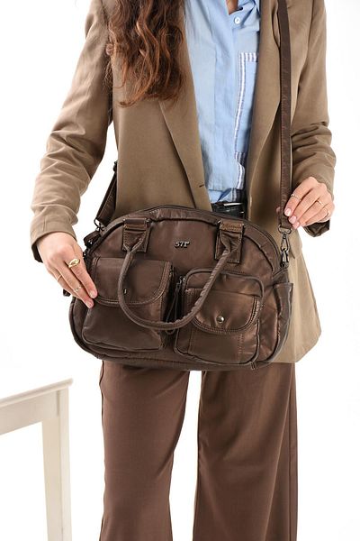 571 Collections Çanta Faux Leather Shoulder Bag Bronze (Model: 571-13-10N)