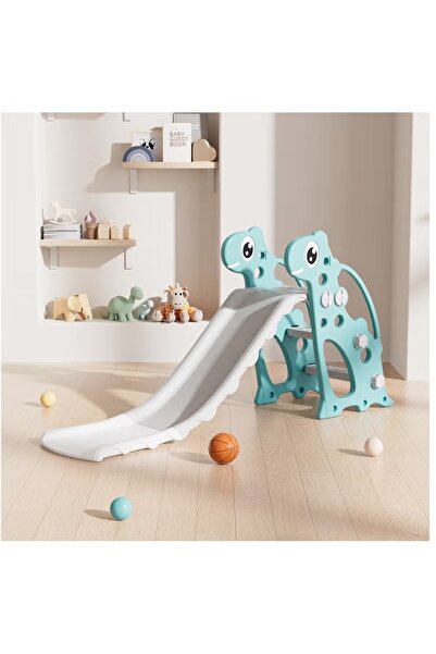 FULLJOY زحليقة علي شكل سلحفاة  قابلة للطي مع كرة سلة   139*68*31سم , أخضر فاتح