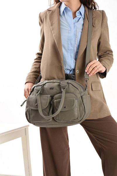 571 Collections Çanta Faux Leather Shoulder Bag Gray (Model: 571-13-10N)