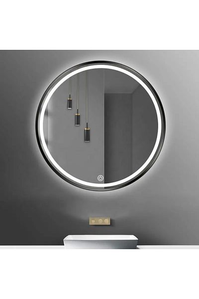 Trendat Round mirrors with a black frame, size 80*80 cm