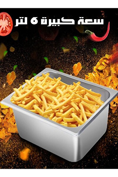 TOSCANA U 6L 2200W Stainless Steel Deep Oil Fryer with Frying Basket Strainer Removable Oil Container