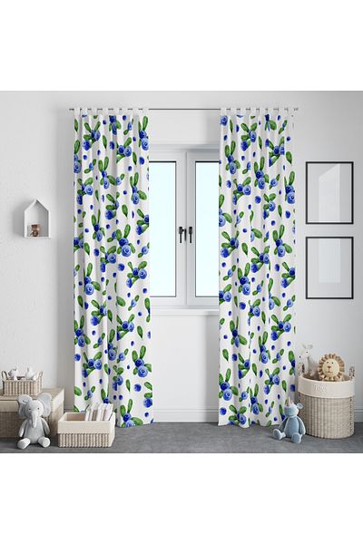Viadela Fruit Patterned Background Curtain - Vibrant and Fresh Design (Single Wing)