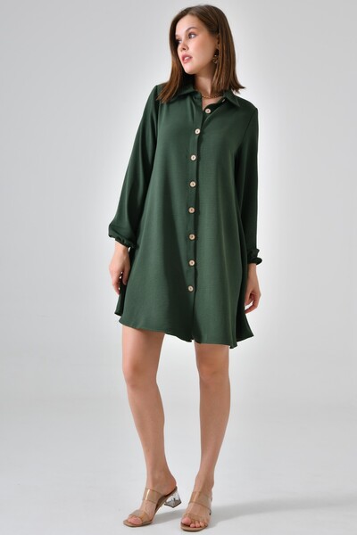 Saade Τούνικ με ξύλινα κουμπιά σε σκούρο χακί