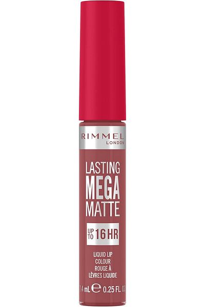 Rimmel أحمر شفاه سائل لاستنج ميجا مات من ريميل، تركيبة نباتية مرطبة تدوم طويلاً، 210 روز شاين، 7.4 مل