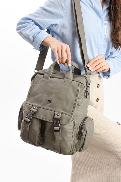 571 Collections Çanta Faux Leather Shoulder Bag Gray (Model: 571-13-10H)