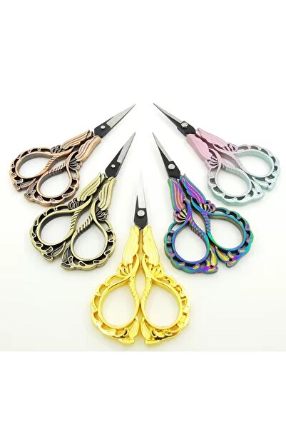 OZN AKSESUAR Söz Nişan Makası, Kurdele Açılış Özel Gün Merasim Dikiş Nakış Makası ebruli