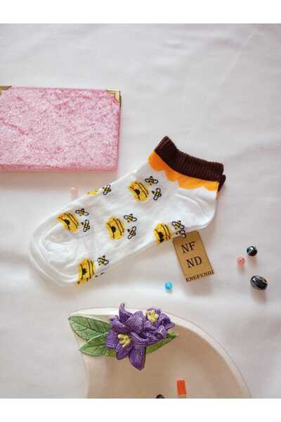 ENEFENDİ 3 чифта чорапи без шев, мек памук, къси до глезена, дамски чорапи с шарки, размер 36-40