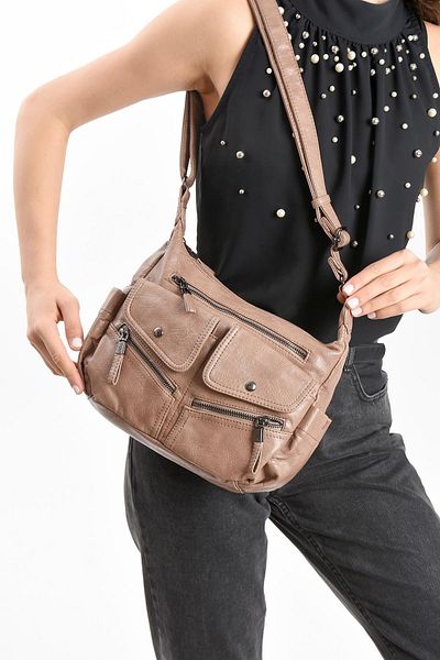 571 Collections Çanta Чанта за през рамо от изкуствена кожа, цвят норка (модел: 571-13-13J)
