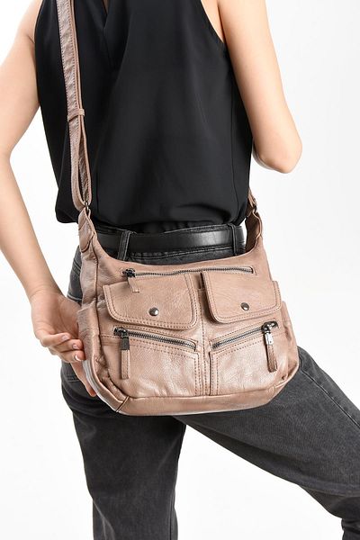 571 Collections Çanta Чанта за през рамо от изкуствена кожа, цвят норка (модел: 571-13-13J)