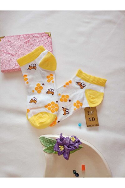 ENEFENDİ 2 чифта чорапи без шевове, мек памук, къси до глезена, с шарки, дамски чорапи, размер 36-40