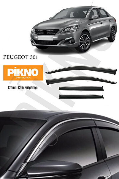 pikno Peugeot 301  Kromlu Cam Rüzgarlığı 4'lü Set A+ Plus